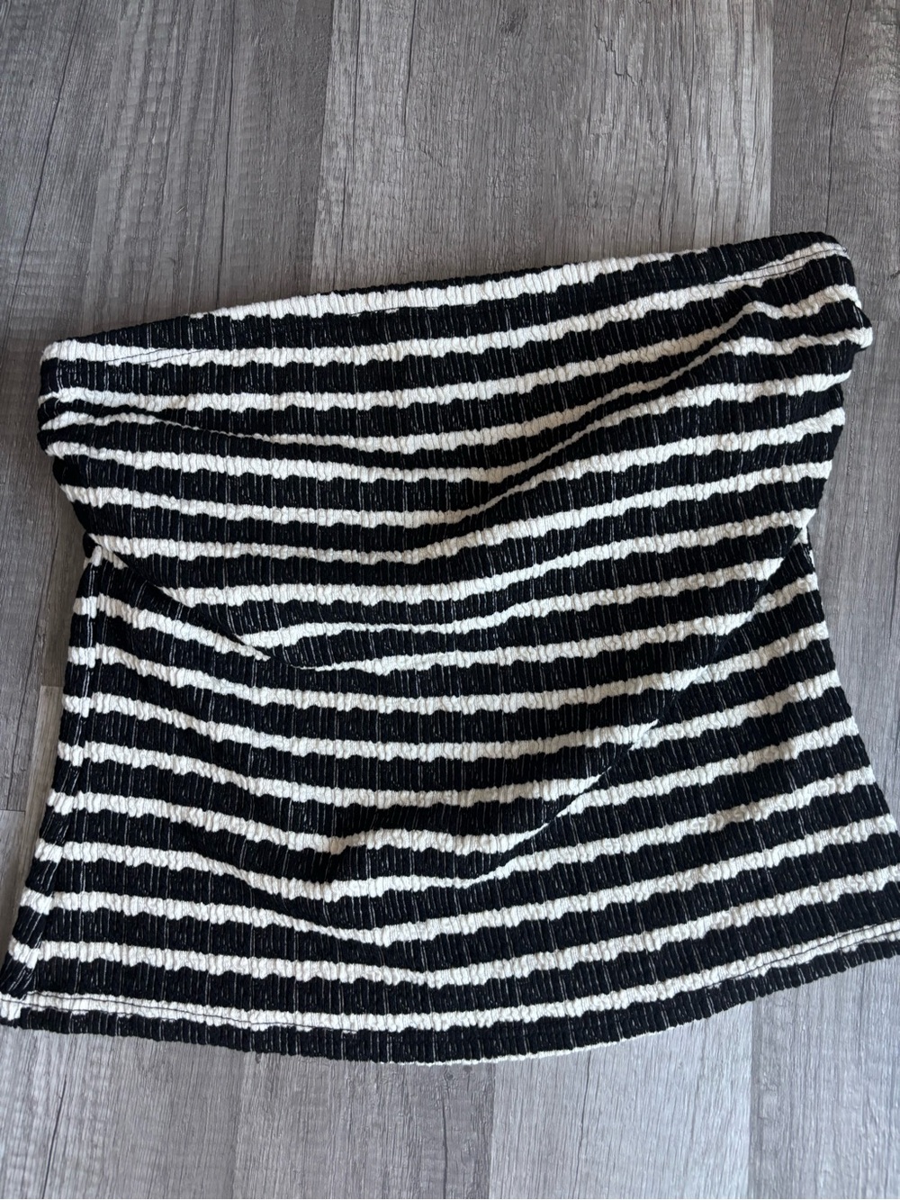 Black & White Striped Tube Top